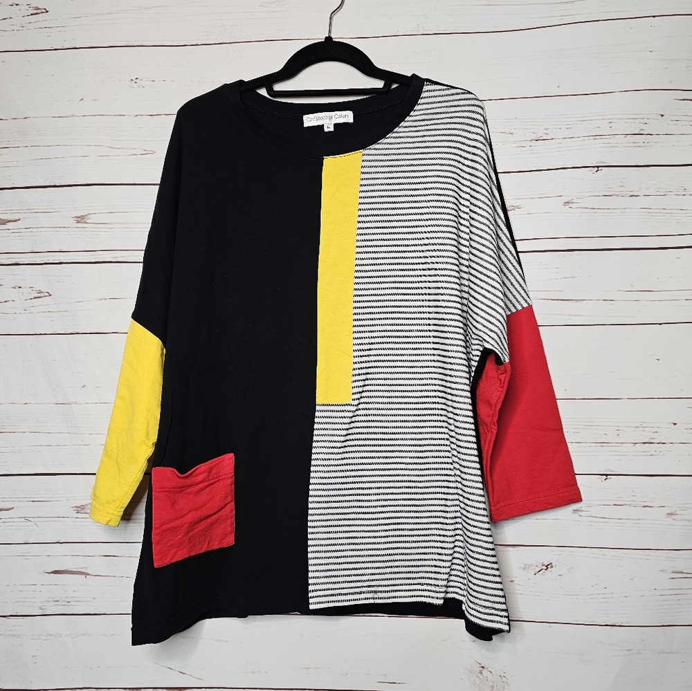 Christopher Calvin Gold Mix Colorblock Tunic
